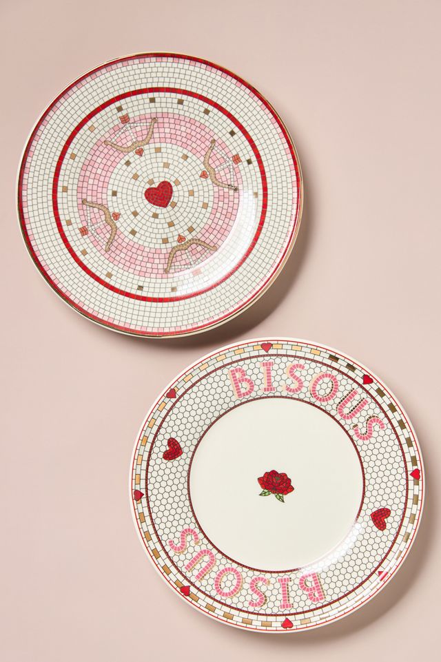 The Bistro Tile Stoneware Dessert Plate: Valentine's Edition #2
