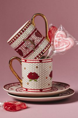 The Bistro Tile Stoneware Espresso Cup: Halloween Edition | AnthroHome