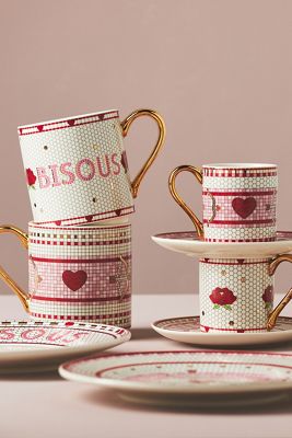 The Bistro Tile Stoneware Mug: Love Edition