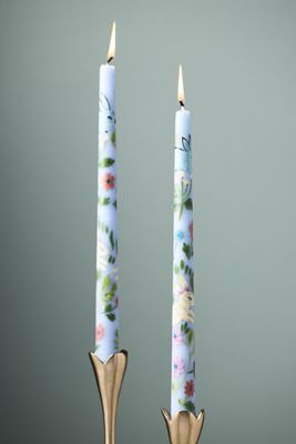 Easter Handpainted Taper Candles, Set of 2
