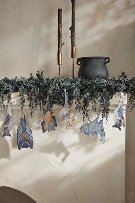 Terrain Hanging Bats Paper Garland In Green