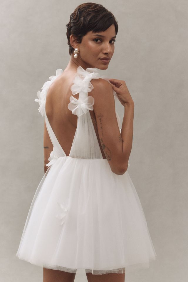 Katie May Cassia Plunge Tulle A-Line Mini Dress #1