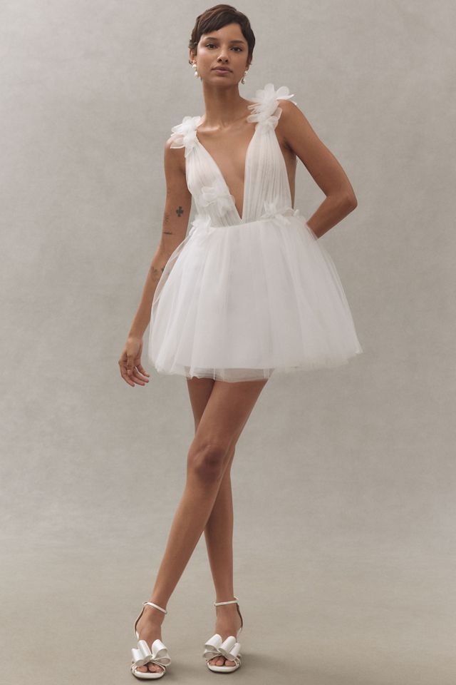 Katie May Cassia Plunge Tulle A-Line Mini Dress #2