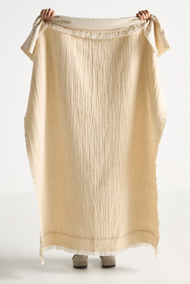 Anthropologie Jolene Cotton Wool Woven Throw Blanket
