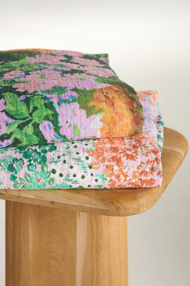 Gemma Floral Printed Cotton Throw Blanket #1