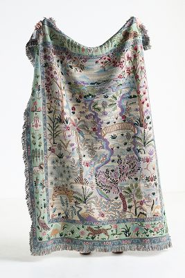Anthropologie Tales Cotton Woven Throw Blanket In Multi