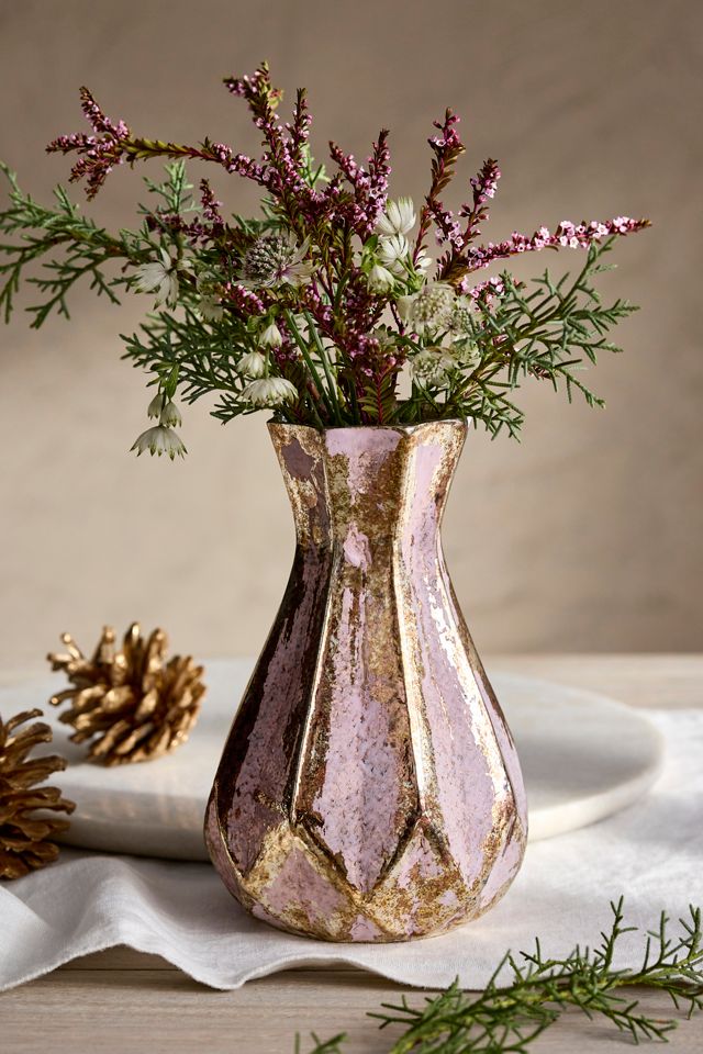 Distressed Metallic Pink Bud Vases, Set of 2 #1