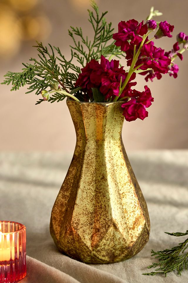 Distressed Gold Bud Vases #2