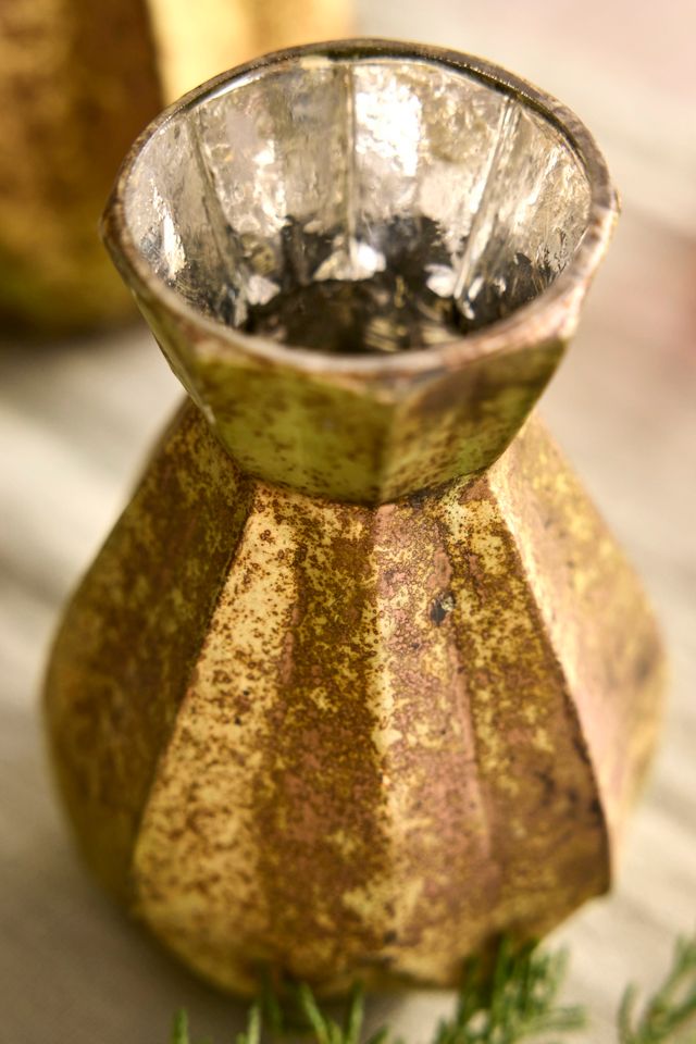 Distressed Gold Bud Vases #3