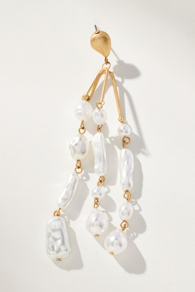 Pearl Fringe Drop Earrings #1
