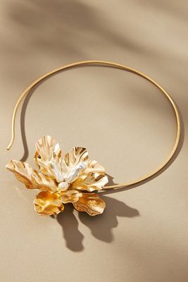 Shop By Anthropologie Flower Collar Necklace In Gold