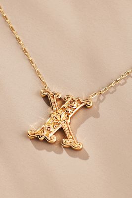 By Anthropologie Western Monogram Necklace In Gold