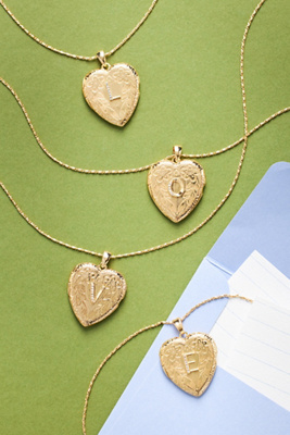 Monogram Heart Locket Necklace