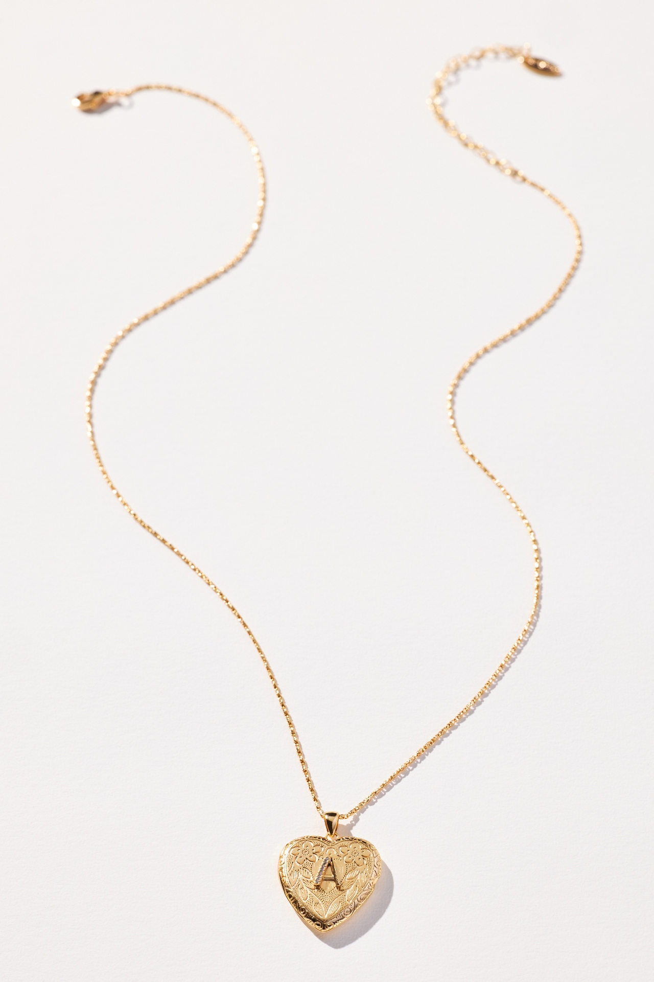 Monogram Heart Locket Necklace
