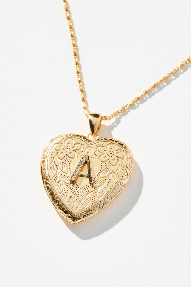 Monogram Heart Locket Necklace #3