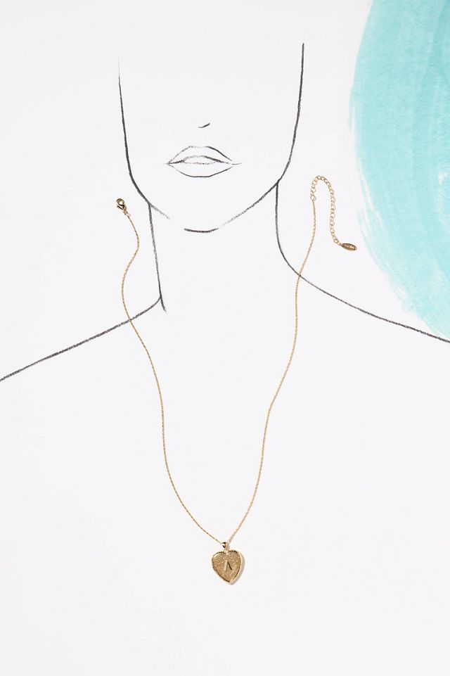 Monogram Heart Locket Necklace #4