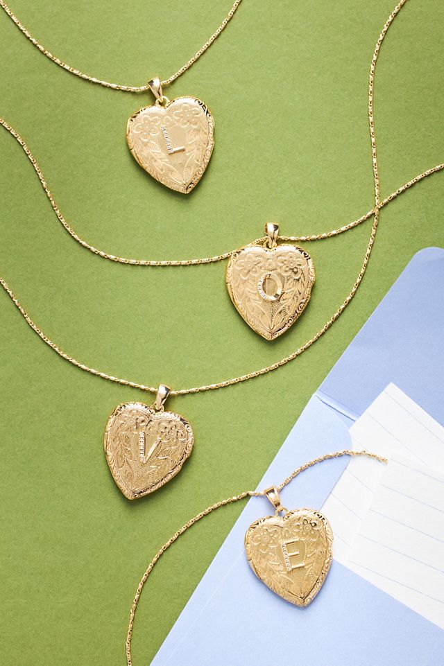 Monogram Heart Locket Necklace #2