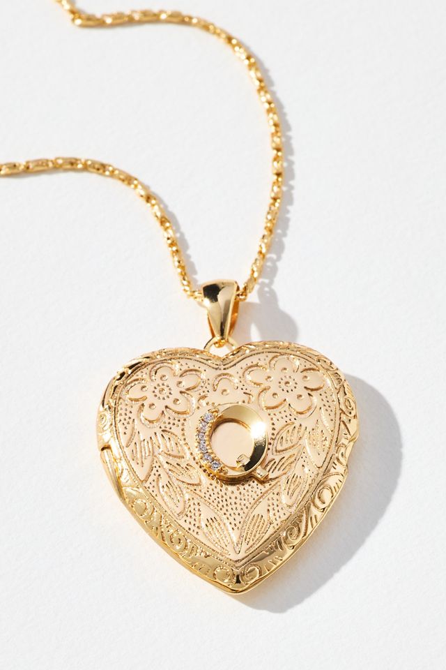 Monogram Heart Locket Necklace #1