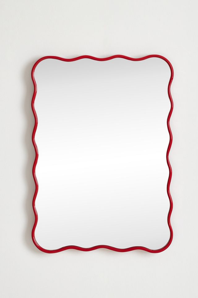 Coquille Scalloped Colored Metal Wall Mirror #1