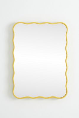 Coquille Scalloped Colored Metal Wall Mirror