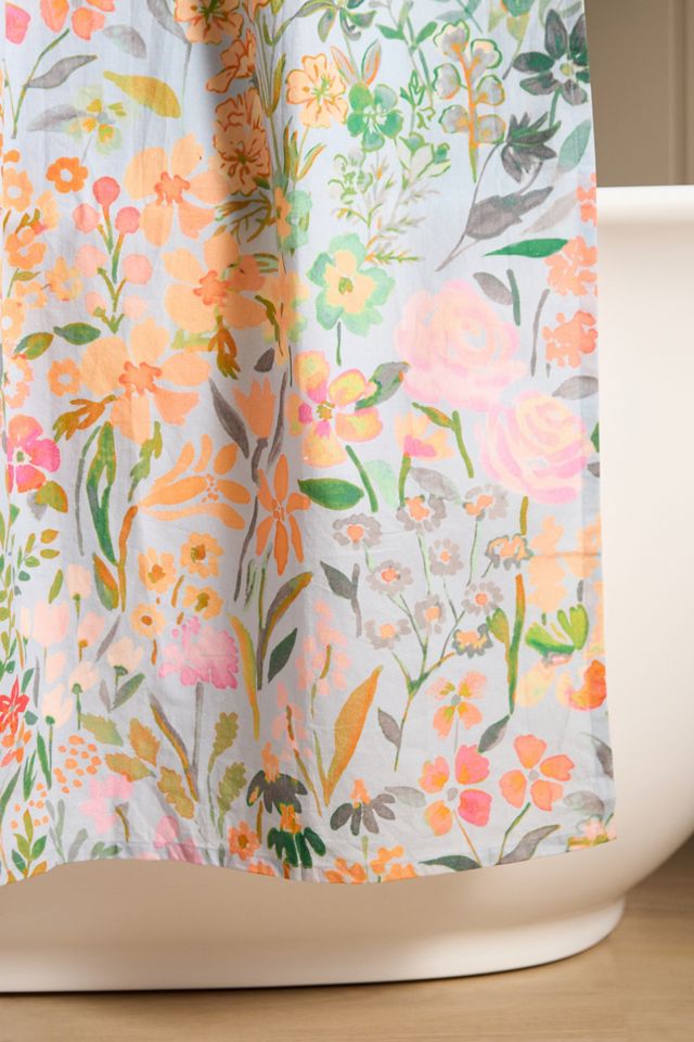 Lillian Bow-Printed Cotton Percale Shower Curtain #1