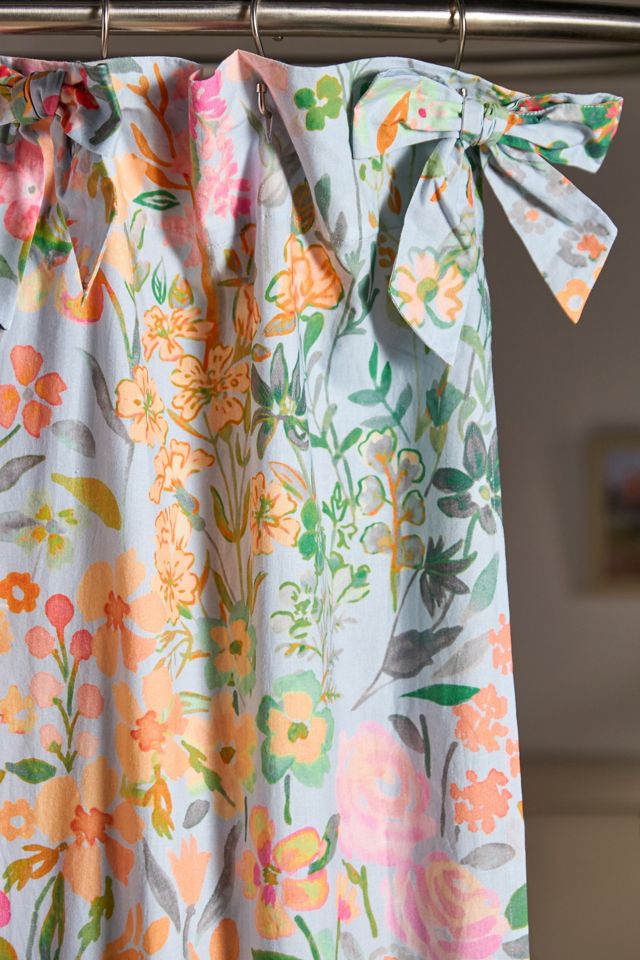 Lillian Bow-Printed Cotton Percale Shower Curtain #2