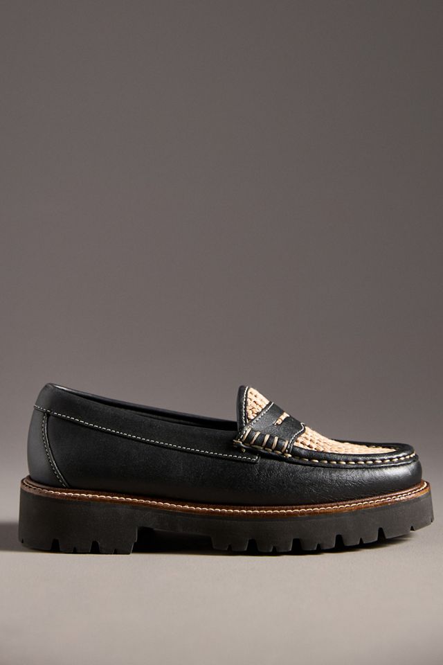 G.H.BASS Whitney Raffia Super Lug Loafers #1