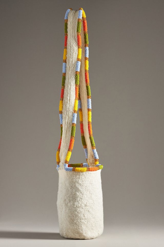 Soraya Hennessy Handmade Multicolor Beaded Bucket Bag #1
