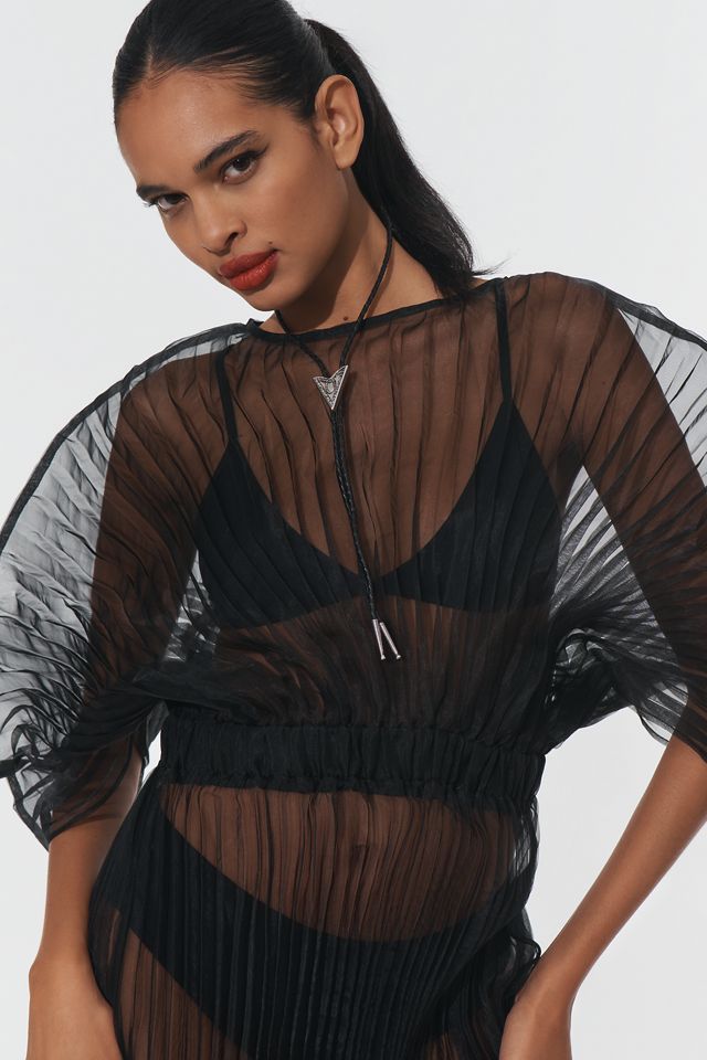 By Anthropologie Pleated Sheer Tunic #1