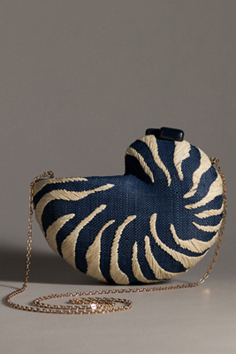 【Poolside Bags】The Anna Clutch The Anna Clutch | Embroidered Nautilus Shell Handbag – POOLSIDE
