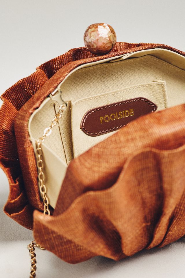 POOLSIDE Origami Scallop Straw Clutch #3