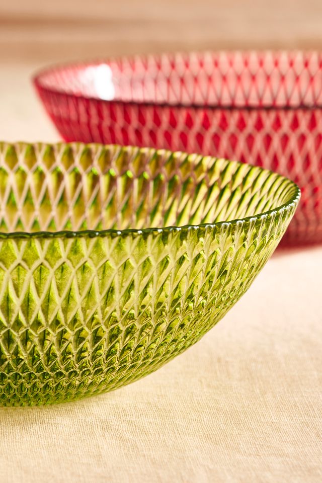 Colorful Cut Glass Bowls, Set of 4 #1