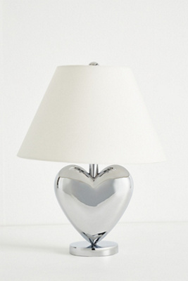 Anthropologie Amor Metallic Heart Table Lamp