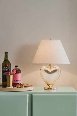 Anthropologie Amor Metallic Heart Table Lamp