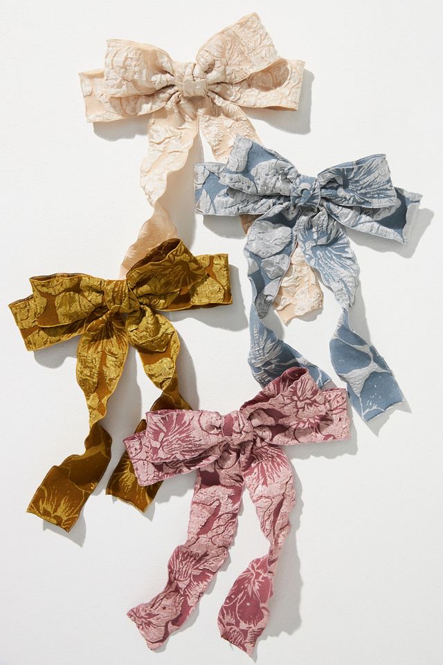 Brocade Floral Hair Bow #1
