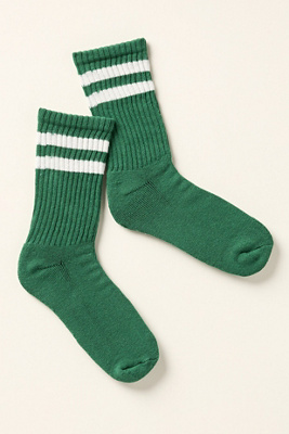 American Trench Double-stripe Socks In Green
