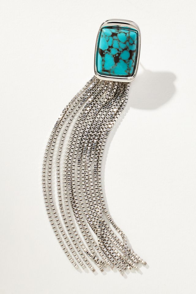 Stone Fringe Drop Earrings #1