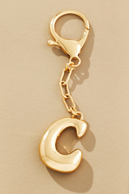 By Anthropologie Bubble Letter Monogram Bag Charm In Multicolor