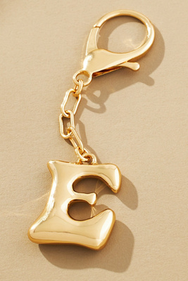 By Anthropologie Bubble Letter Monogram Bag Charm In Multicolor