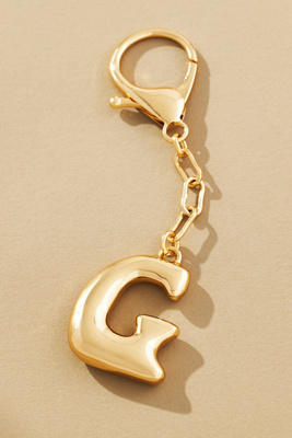 By Anthropologie Bubble Letter Monogram Bag Charm In Multicolor