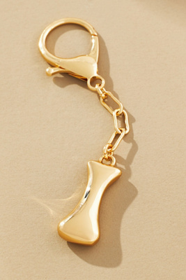 By Anthropologie Bubble Letter Monogram Bag Charm In Multicolor