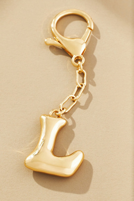 By Anthropologie Bubble Letter Monogram Bag Charm In Multicolor