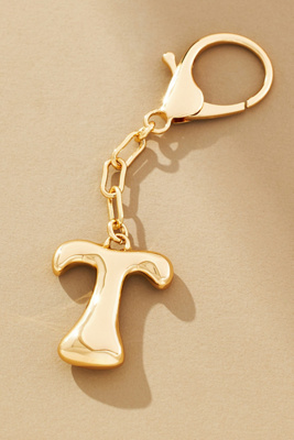 By Anthropologie Bubble Letter Monogram Bag Charm In Multicolor