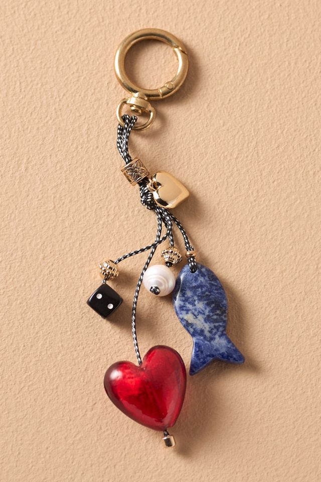 Heart + Fish Bag Charm #1