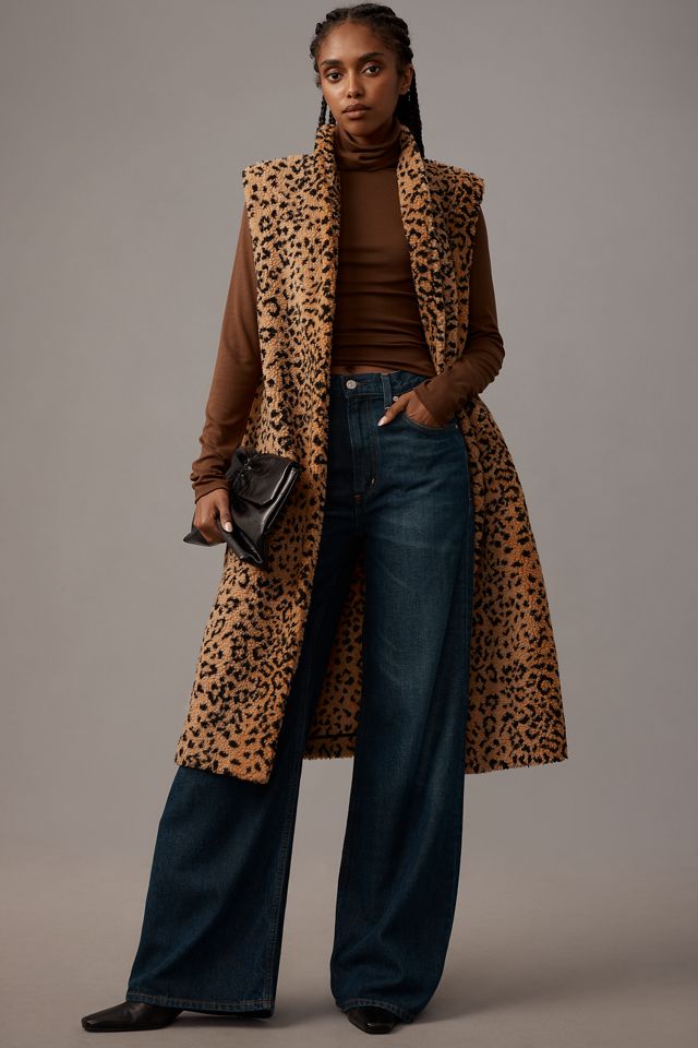 Sherpa Reversible Zip Vest, Leopard