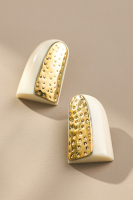 By Anthropologie Enamel Metal Drop Earrings In White