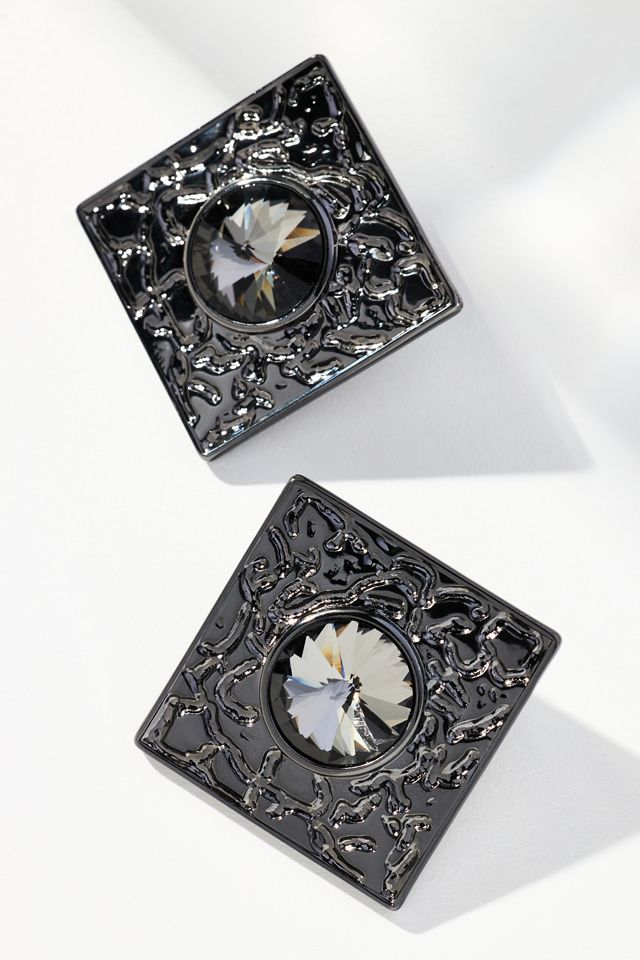 Crystal Square Post Earrings #2