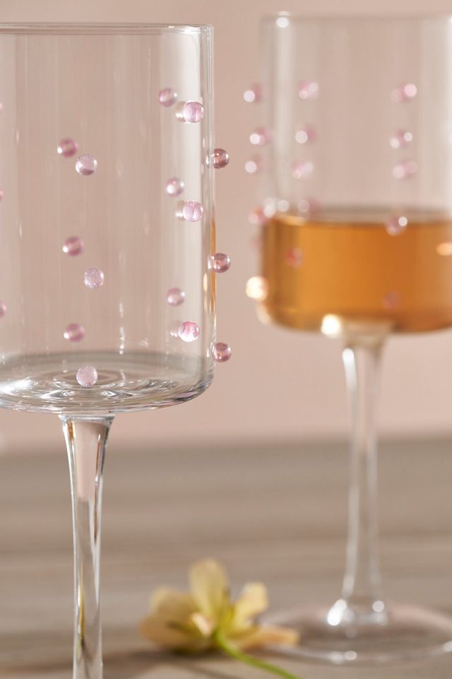 Pink Confetti Wine Glasses, Set of 2 #1