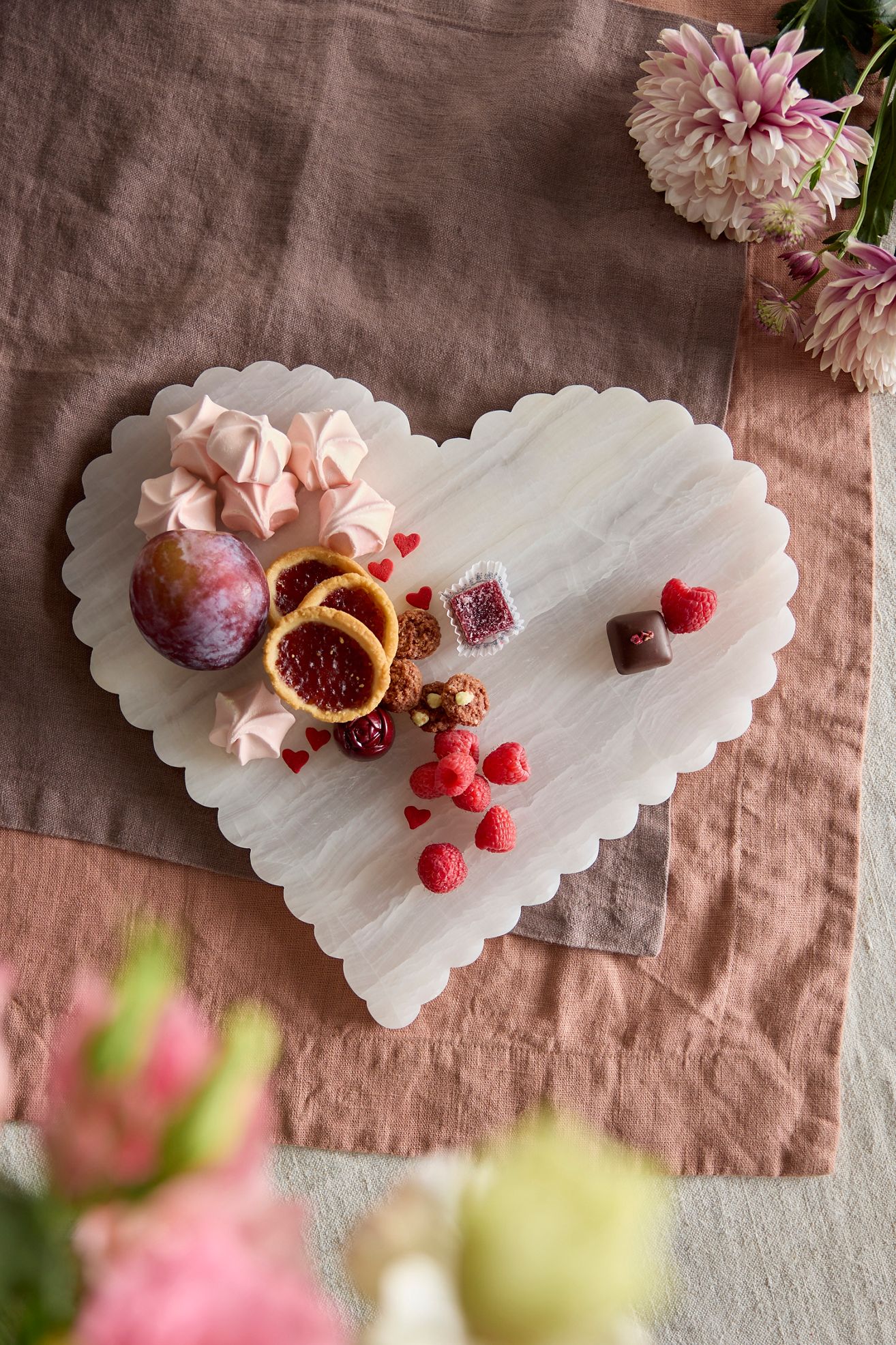 Pink Onyx Heart Serving Board - Pink, Standard, One Size