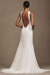 Besa Aree V-Neck Layered Chiffon Wedding Gown